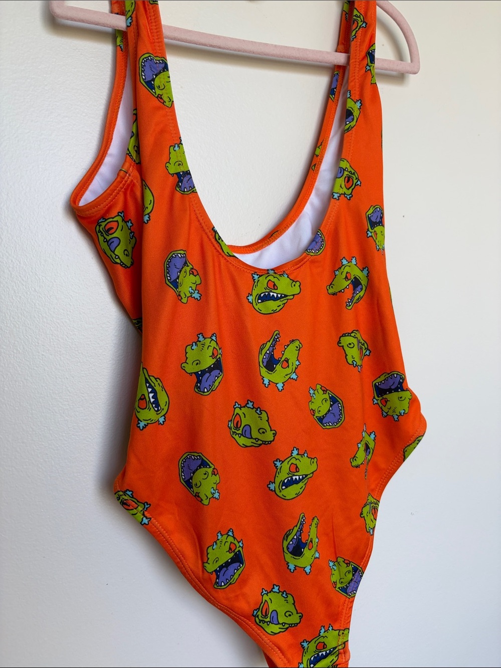 Nickelodeon Rugrats Orange Cartoon Dinosaur One-Piece Swimsuit